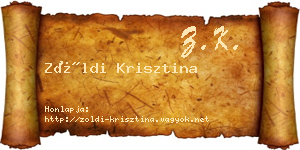 Zöldi Krisztina névjegykártya