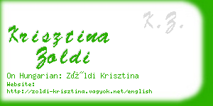 krisztina zoldi business card